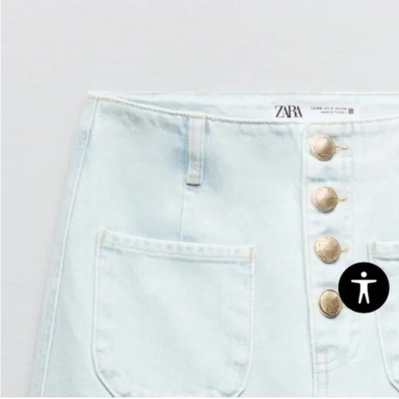 Zara wide leg jeans with gold buttons - Picture 9 of 9
